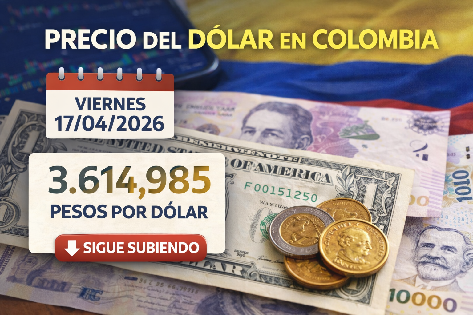 Dólar en Colombia sigue subiendo
