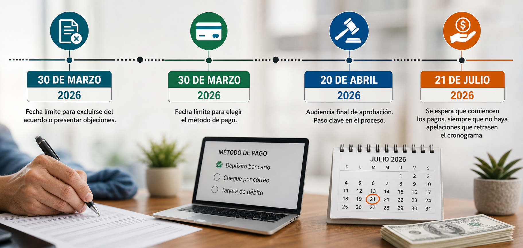 fechas clave del proceso de compensación