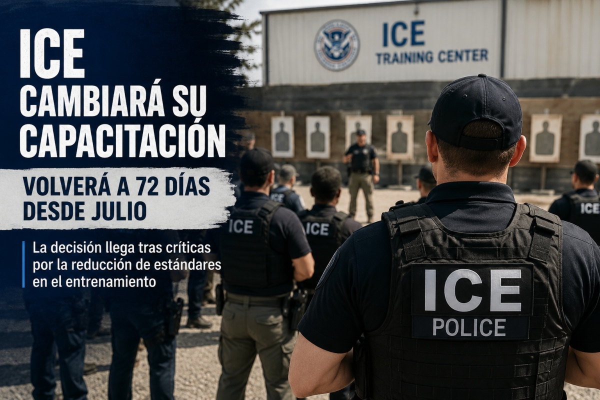 Capacitación de agentes de ICE volverá a 72 días en julio, ICE agent training