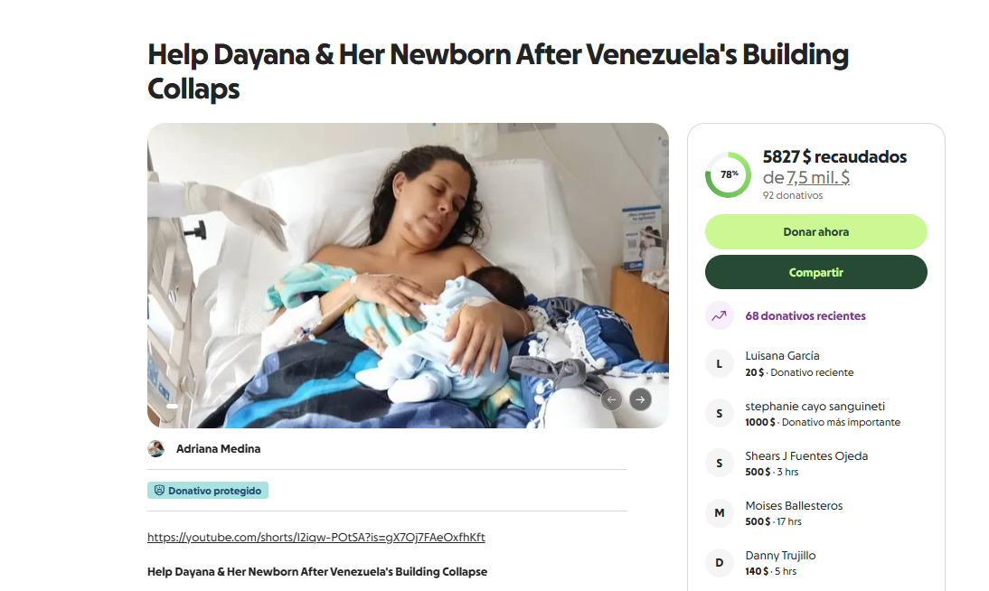 dayana, madre, terremoto, bebe, escombros, ayuda